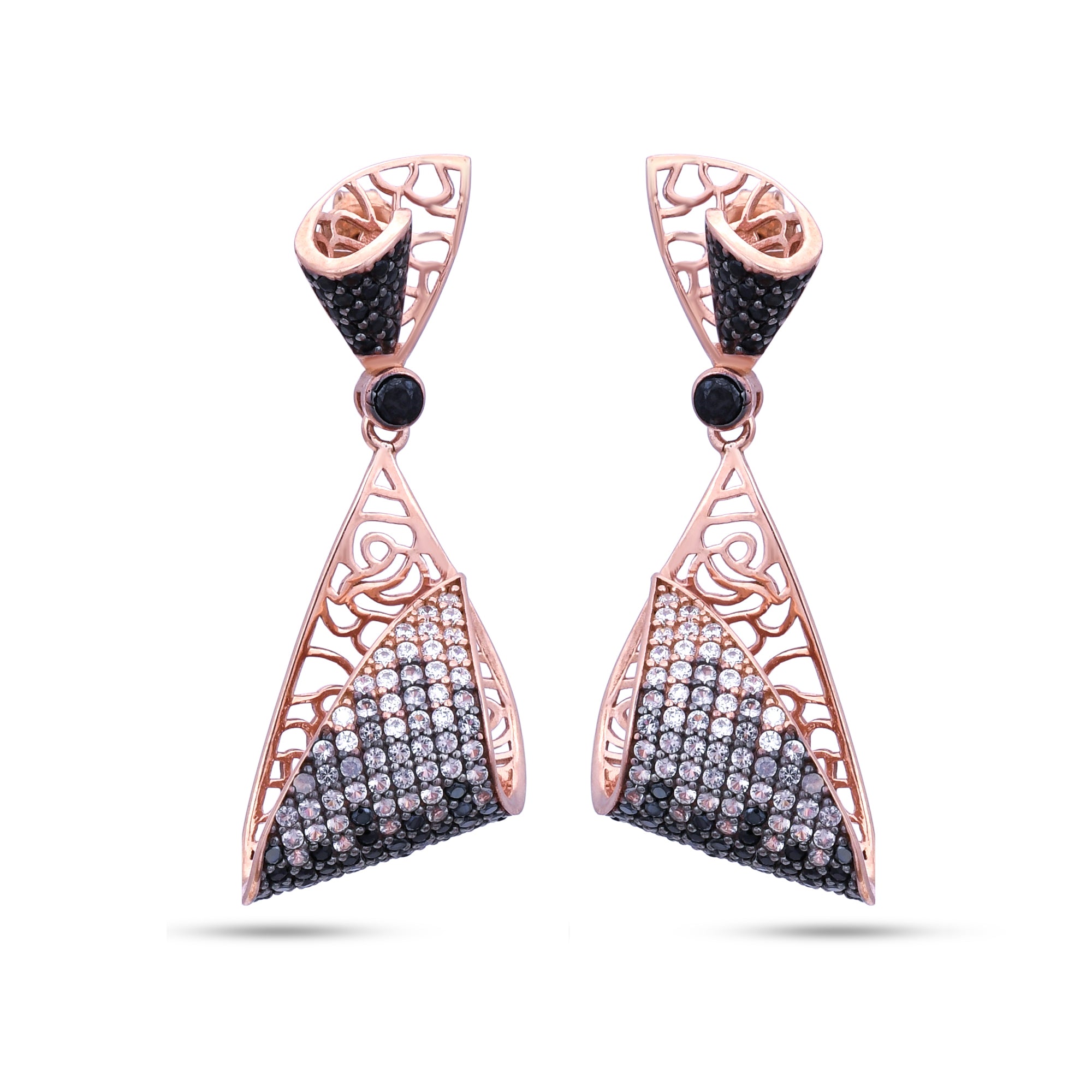 Folded Geometric Drop Earrings