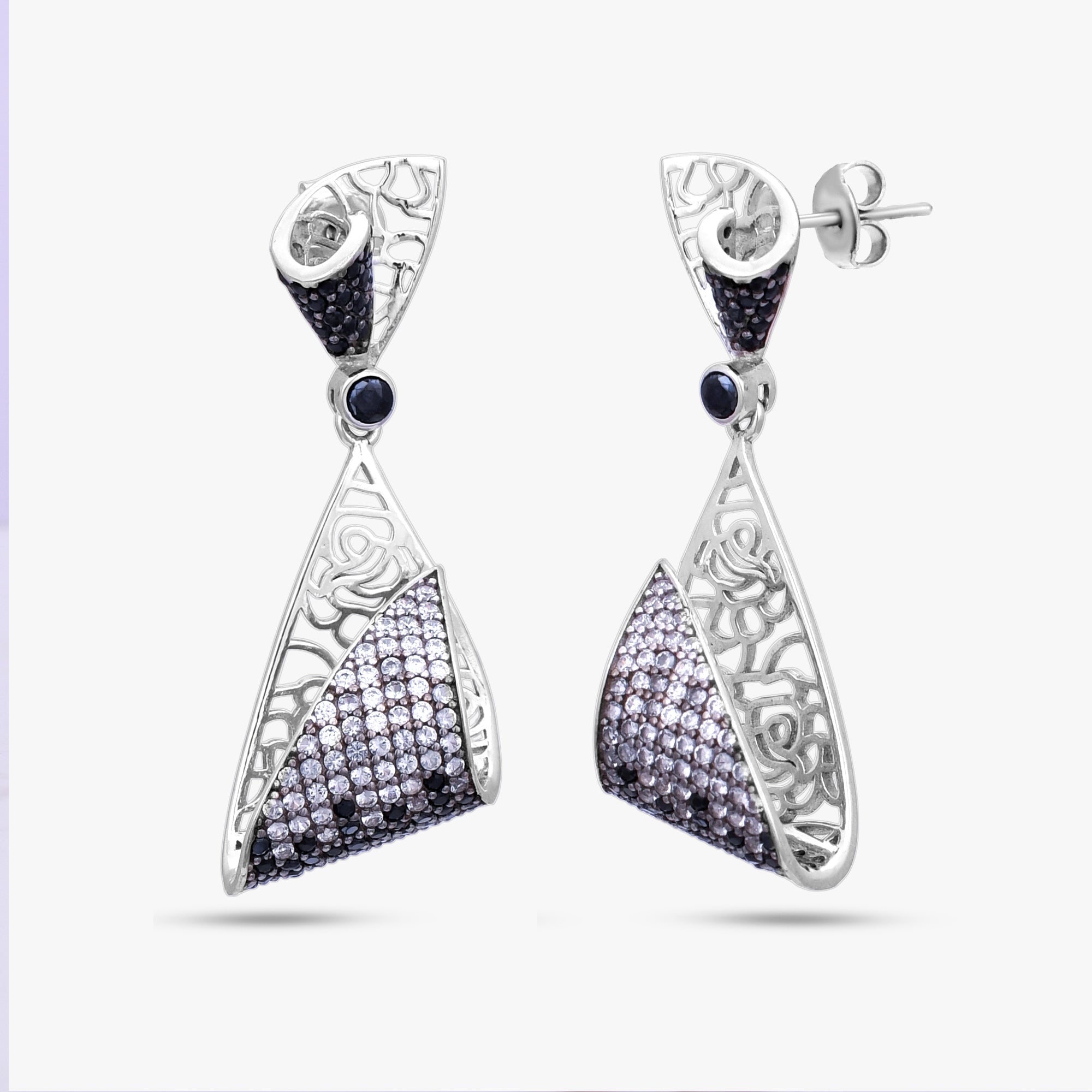 Folded Geometric Drop Earrings