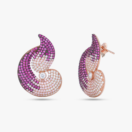 Load image 1 in gallery view. Pink Ombré Swirl Earrings