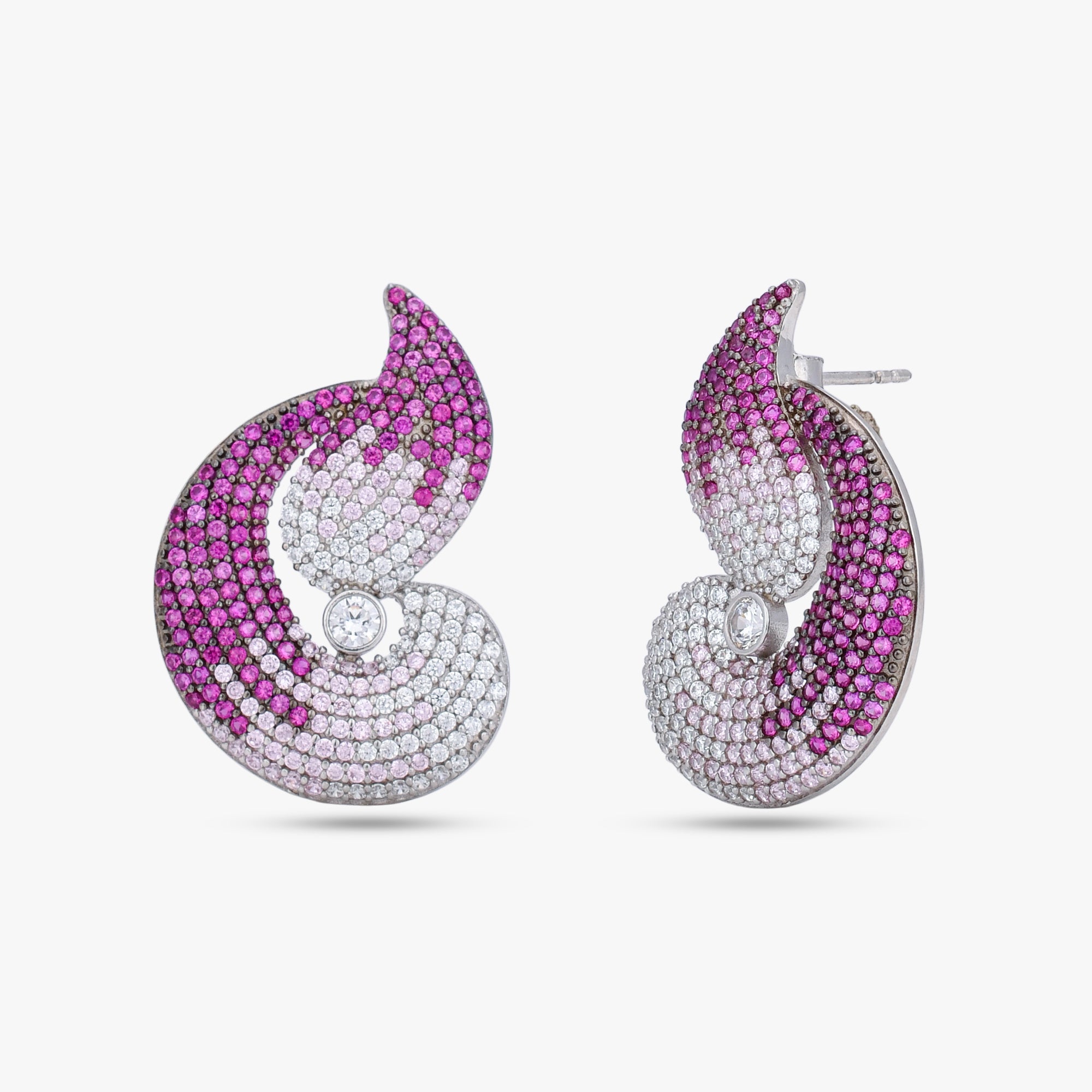 Pink Ombré Swirl Earrings