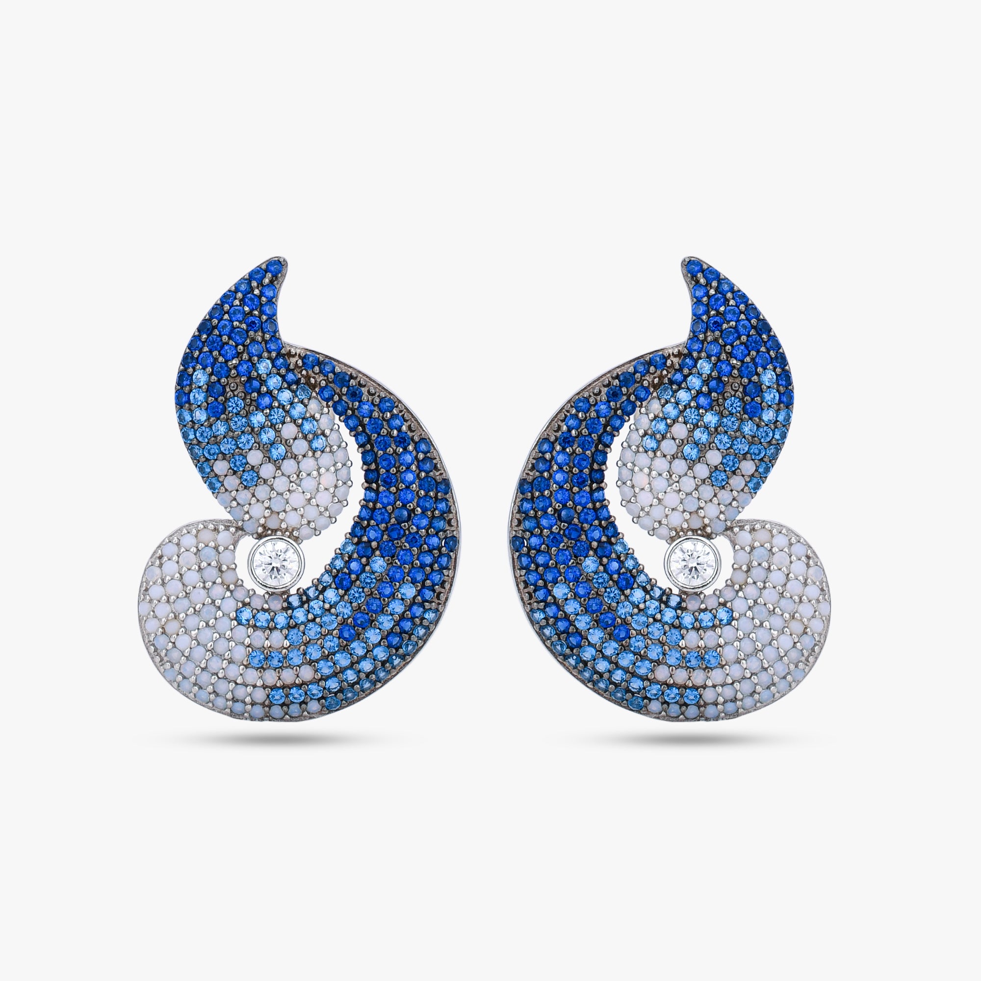 Blue Ombré Swirl Earrings