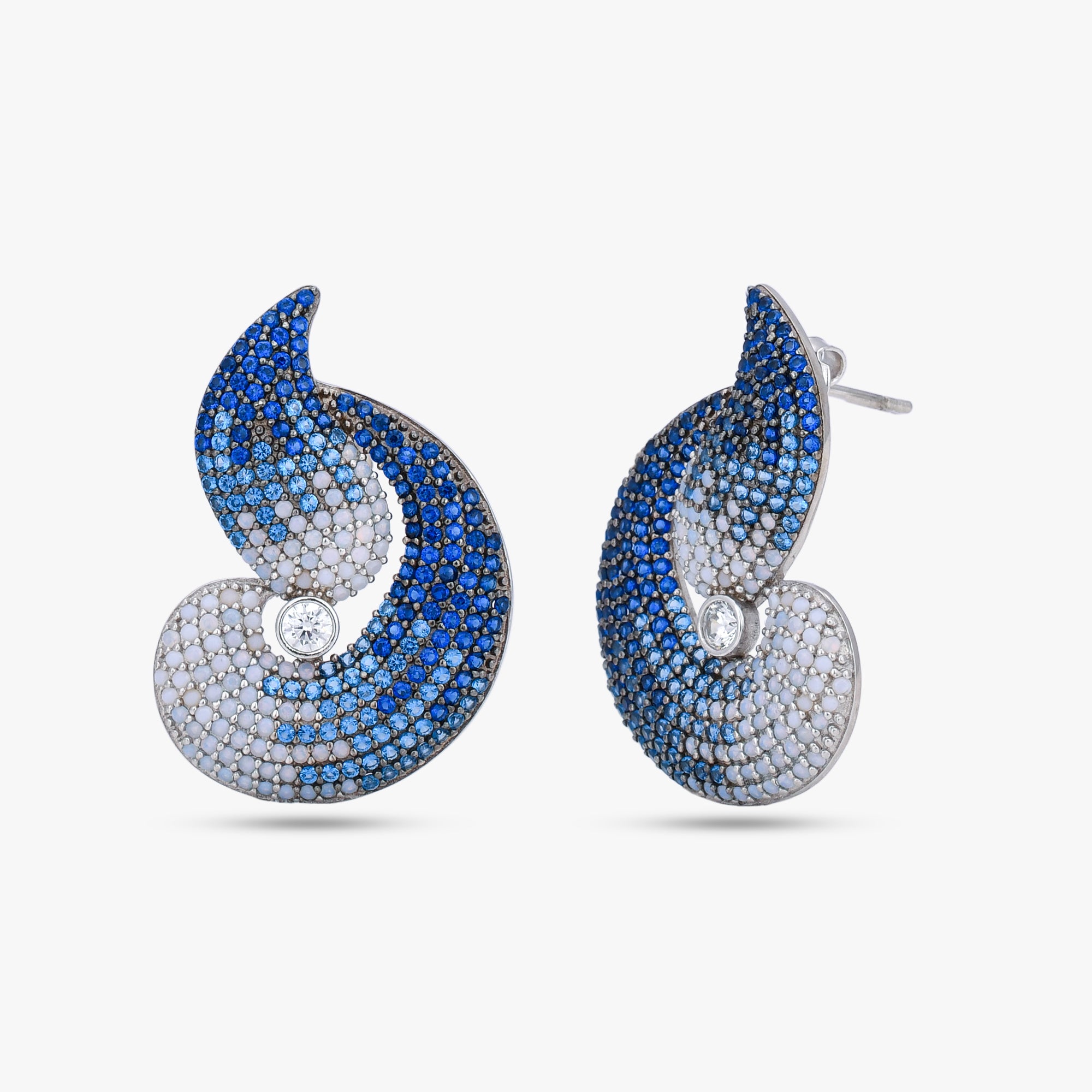 Blue Ombré Swirl Earrings