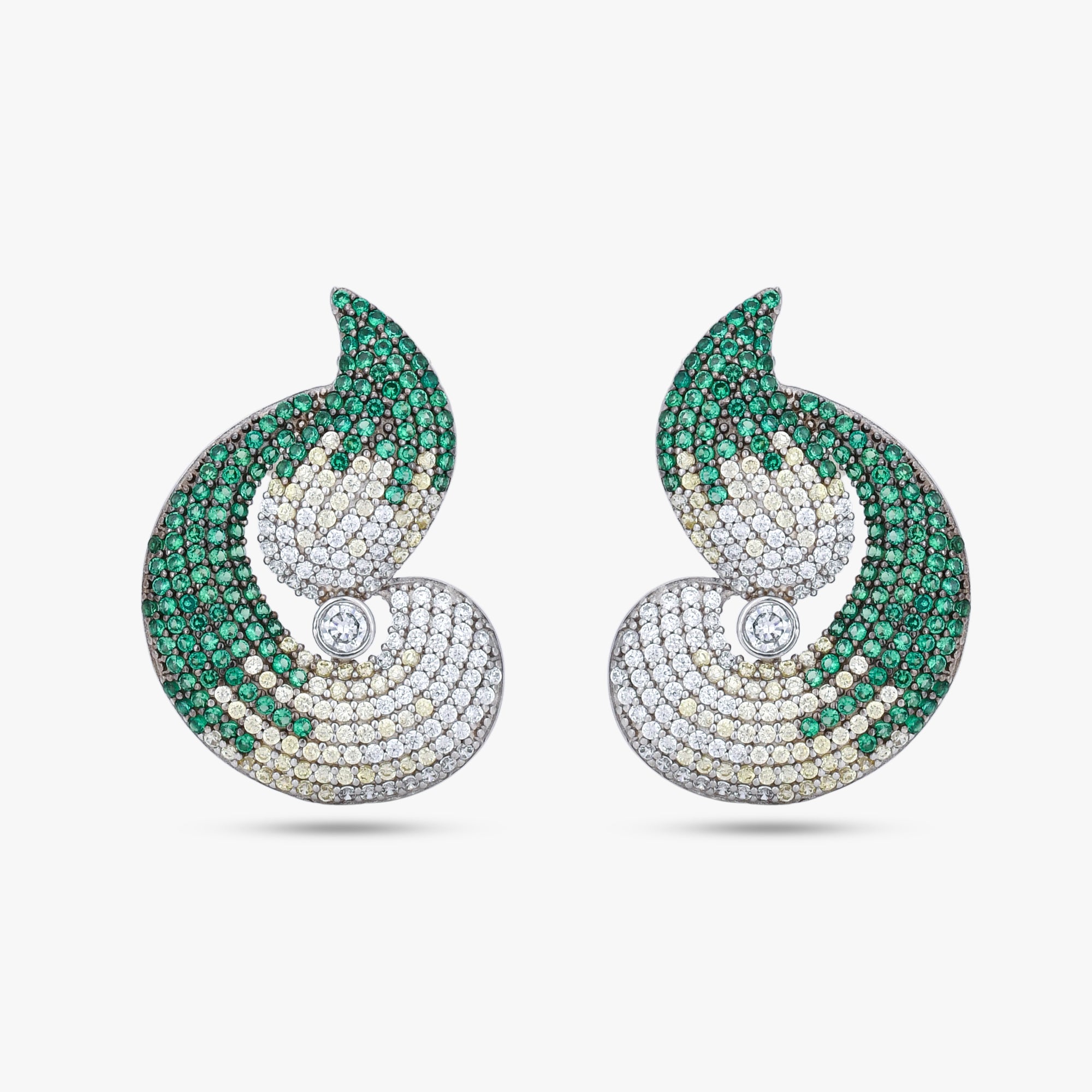 Pave Swirl Studs Earring