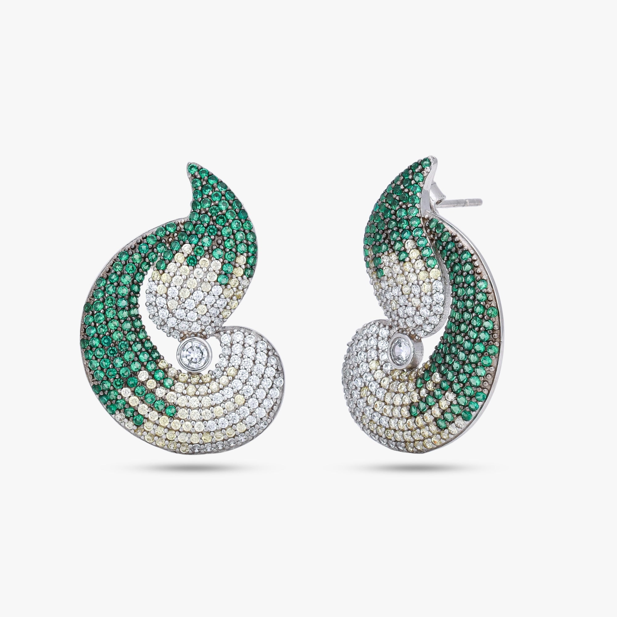 Pave Swirl Studs Earring