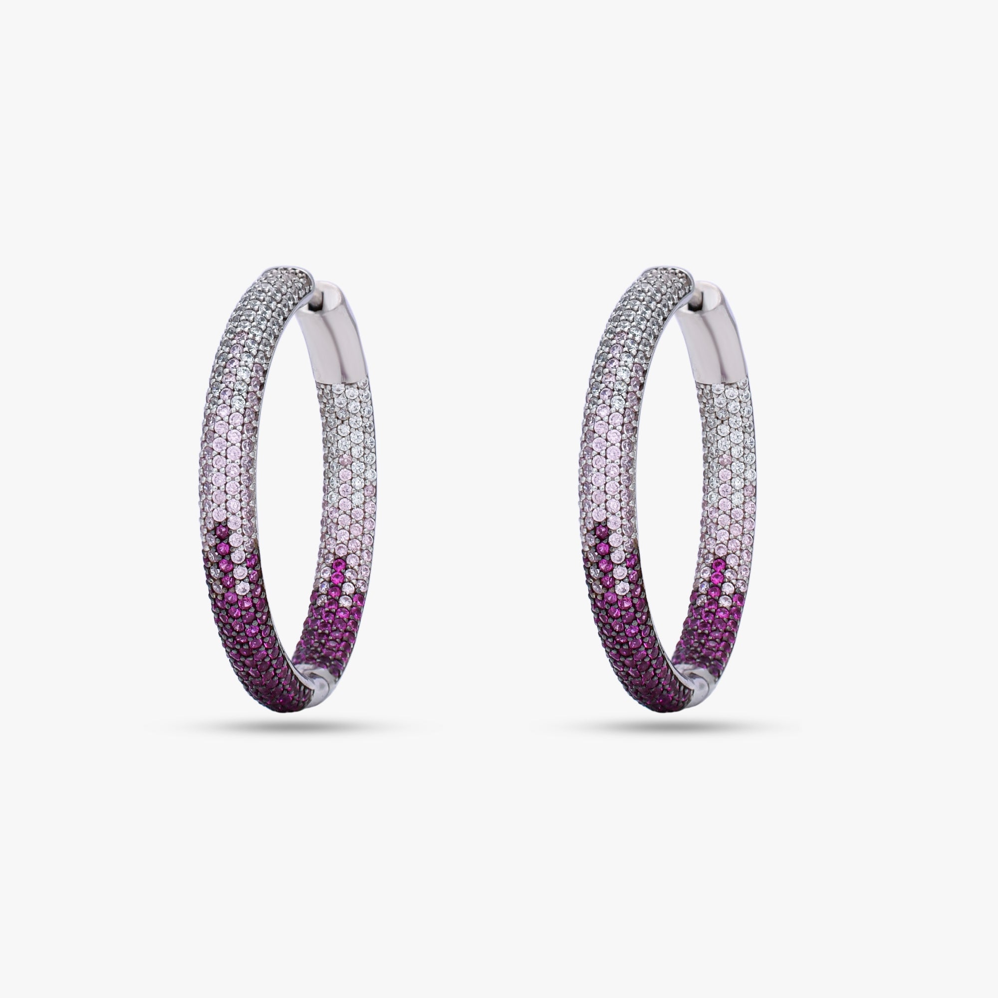 Silver Gradient Hoop Earrings