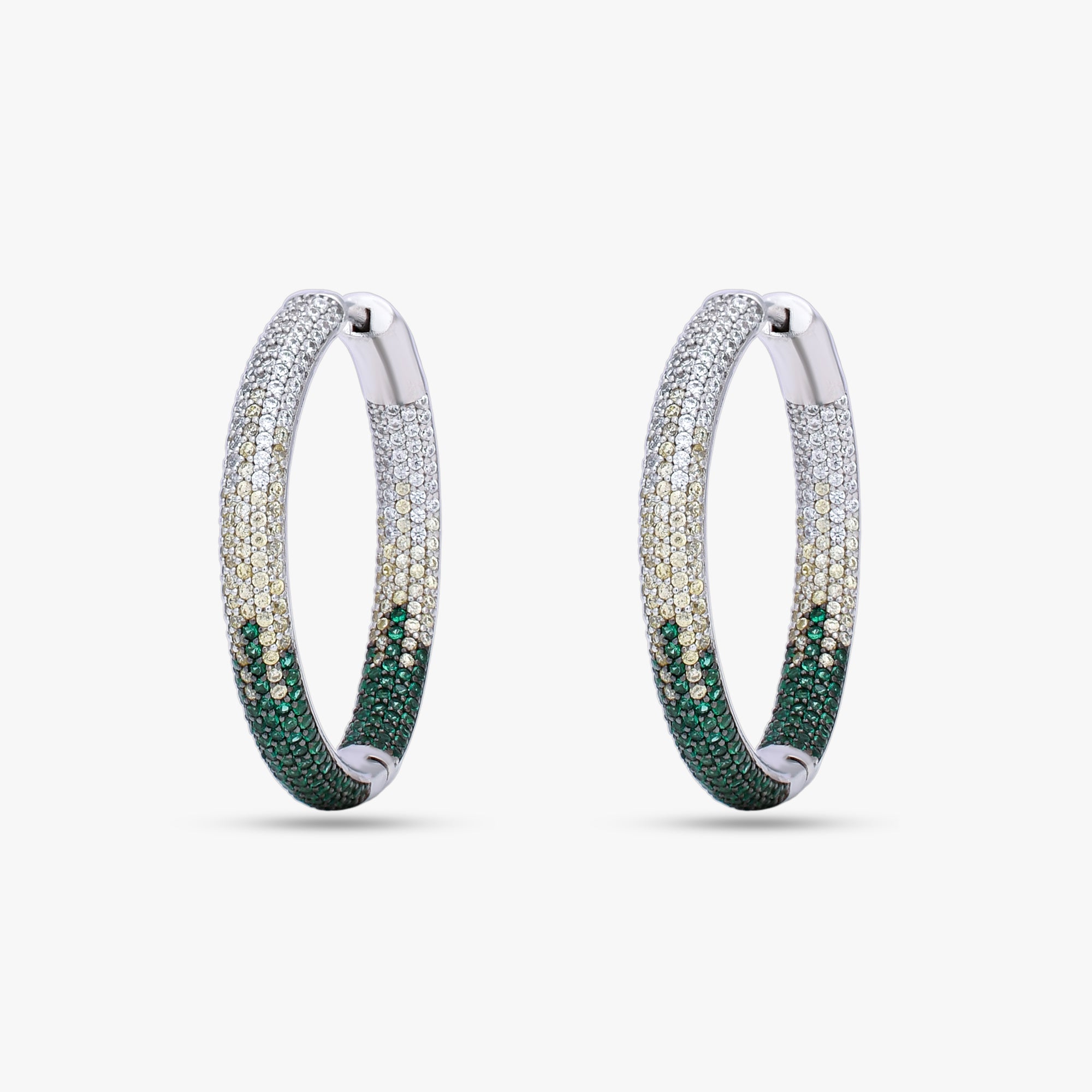 Silver Multicolour Hoop Earrings