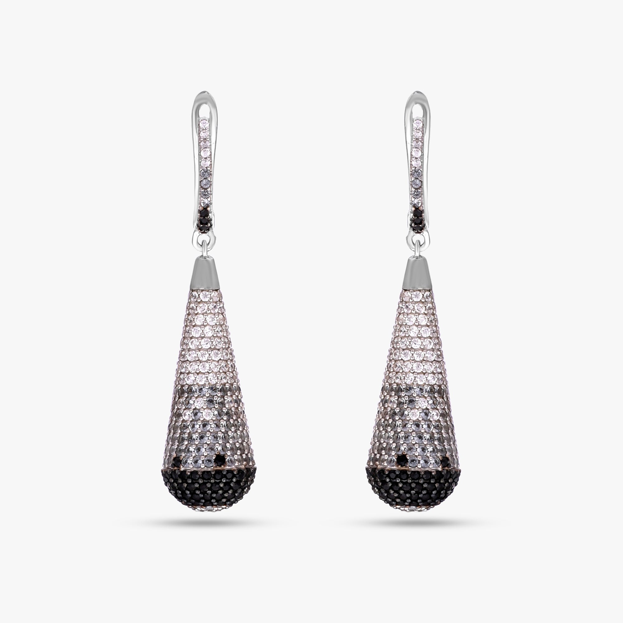 Black & White Pave Drops Earring