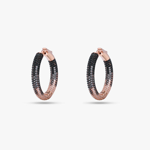 Load image 1 in gallery view. Italian Stone Hoop Earrings