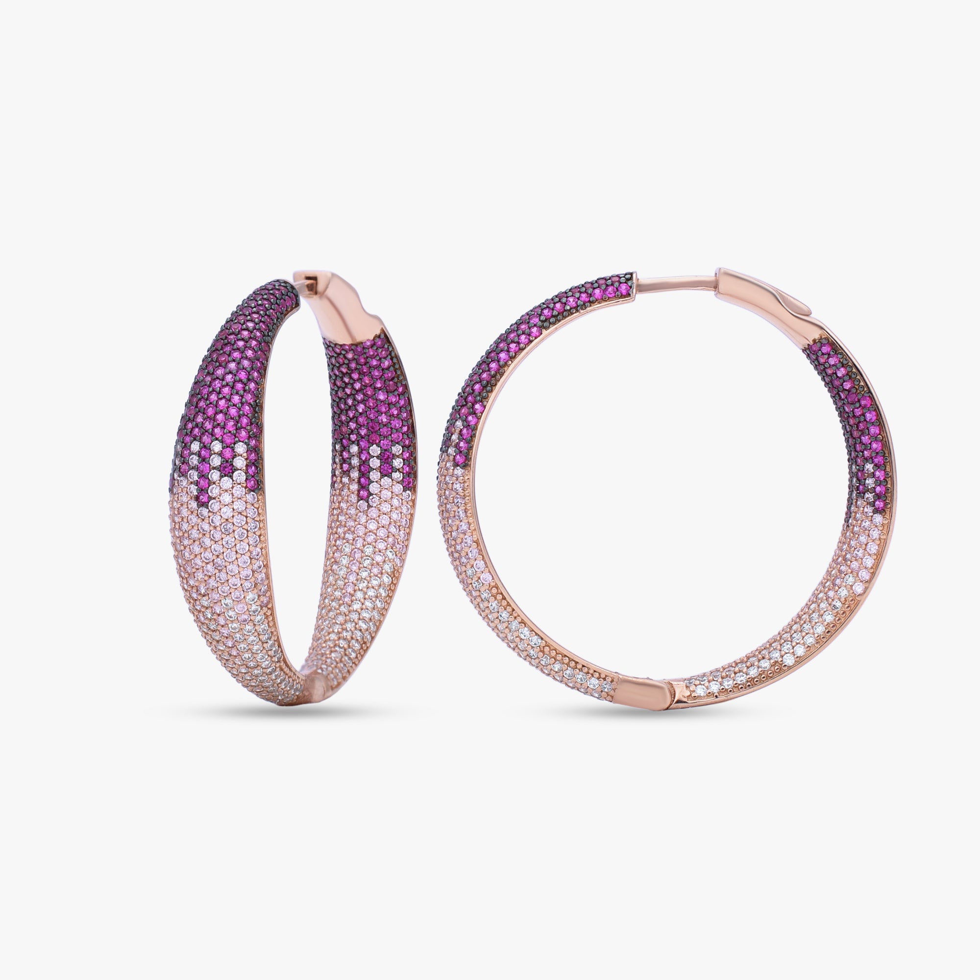 Multicolour Stone Hoop Earrings