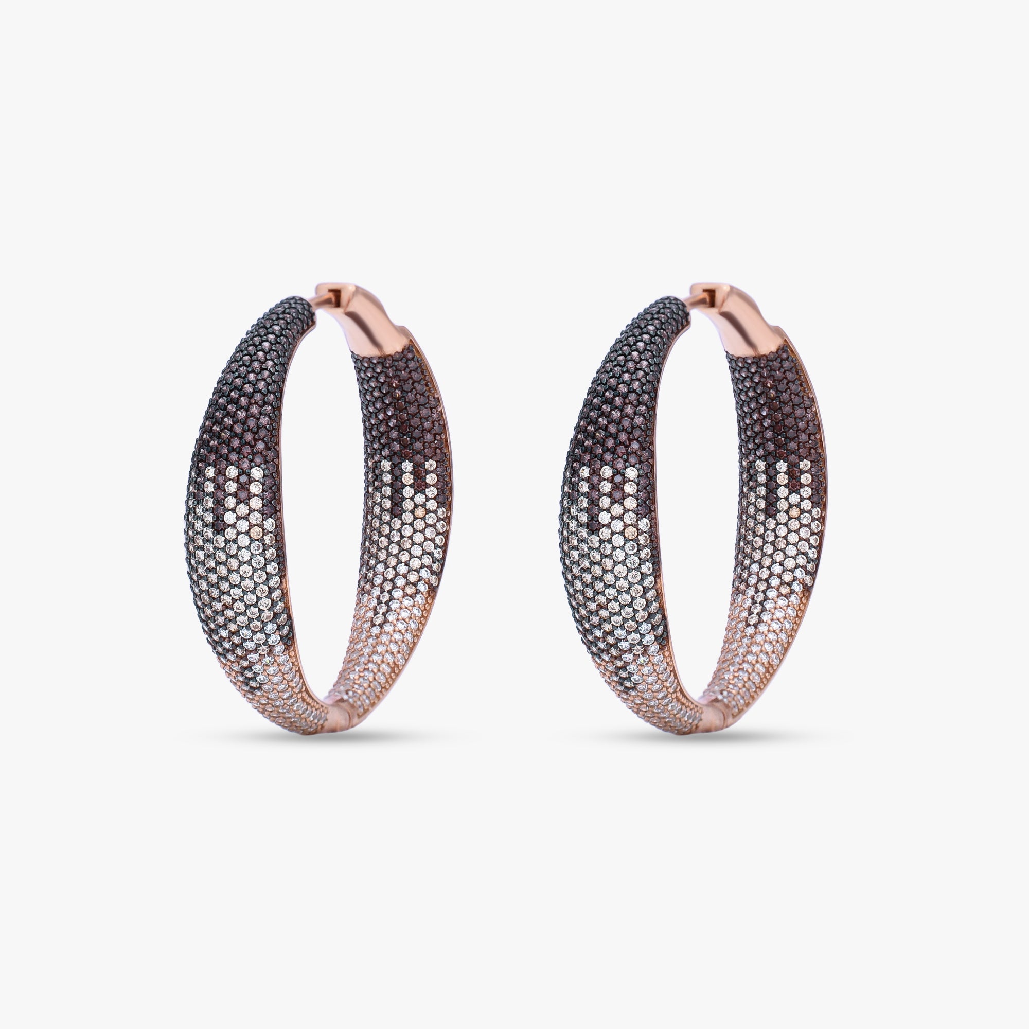Rose Gold Pave Hoops