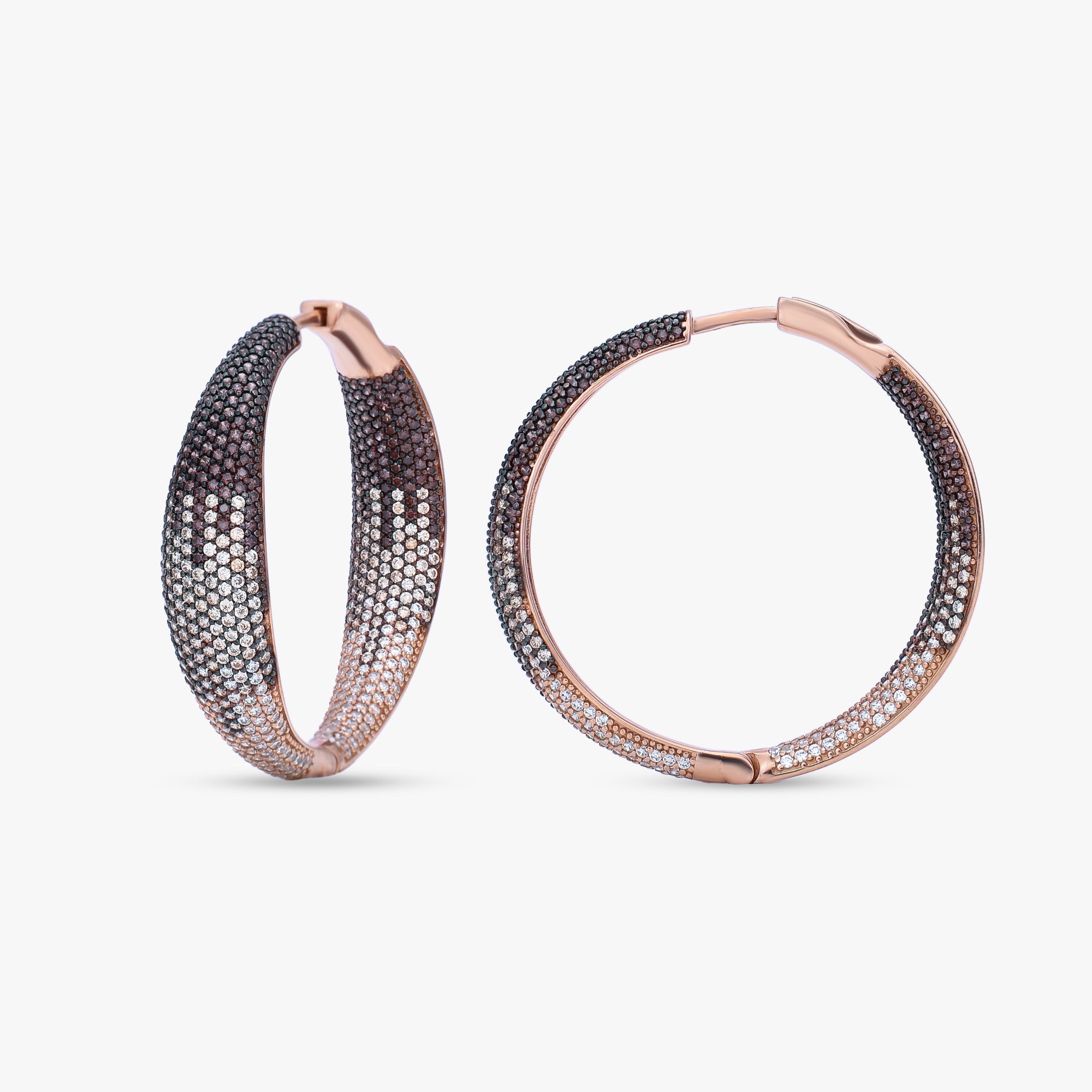 Rose Gold Pave Hoops