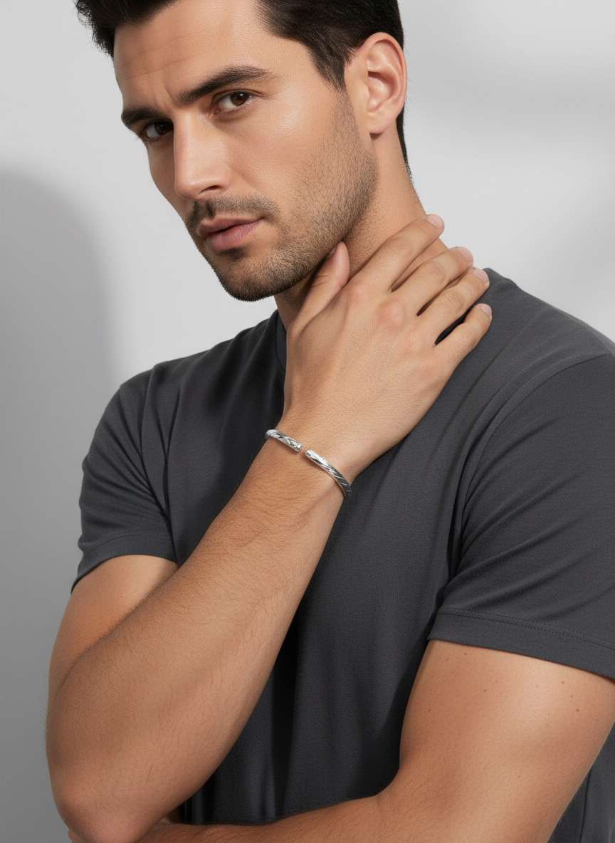 Twisted Silver Textured Kada