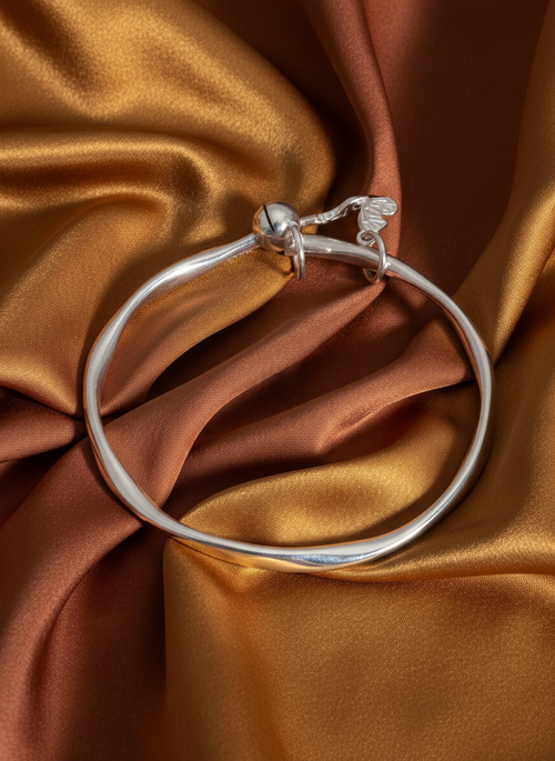 Load image 1 in gallery view. Silver Butterfly Charm Kada