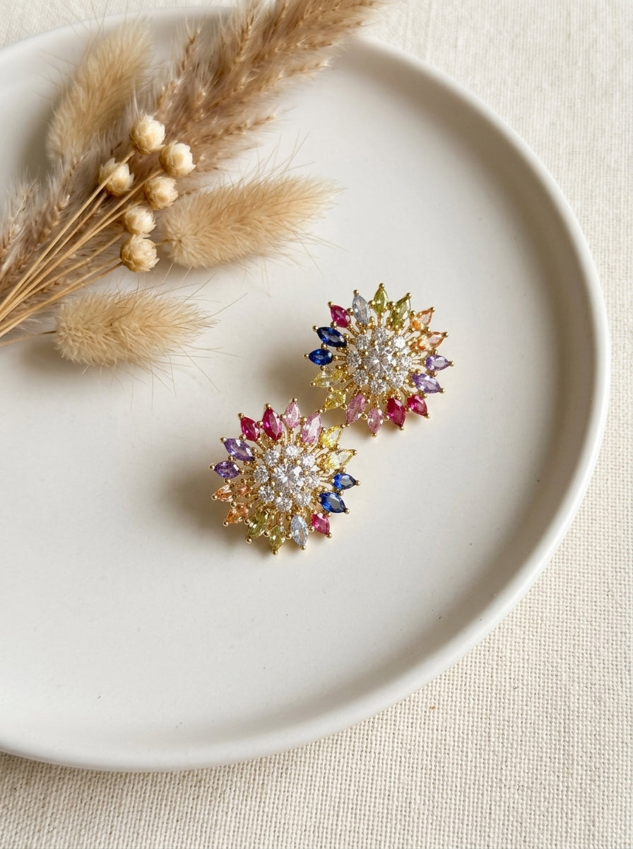 Stellar Spectrum Floral Studs