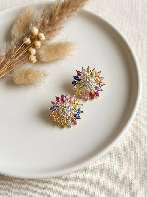 Load image 1 in gallery view. Stellar Spectrum Floral Studs