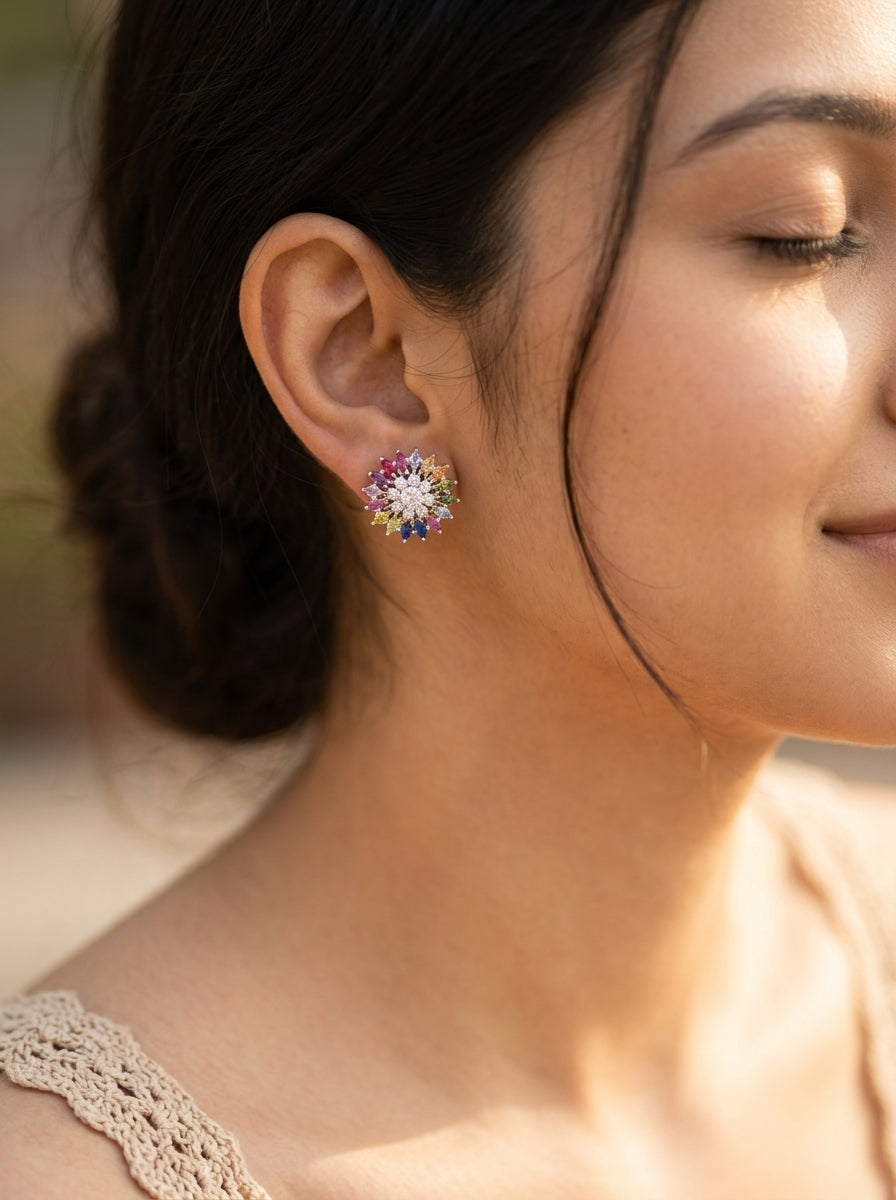 Stellar Spectrum Floral Studs