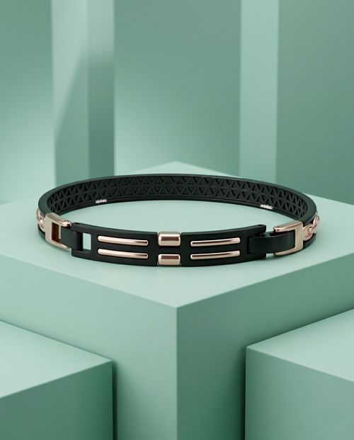 Load image 1 in gallery view. Rose Gold & Black Chain Bracelet