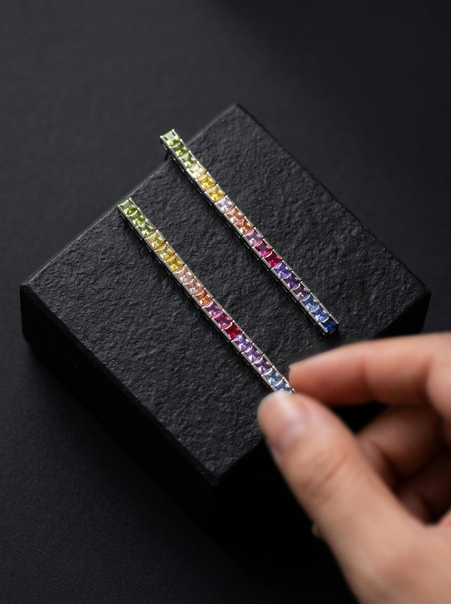 Rainbow Spectrum Drop Earrings