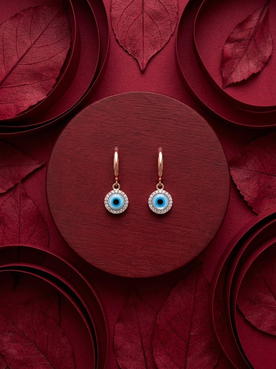Nazar Halo Hoop Earrings