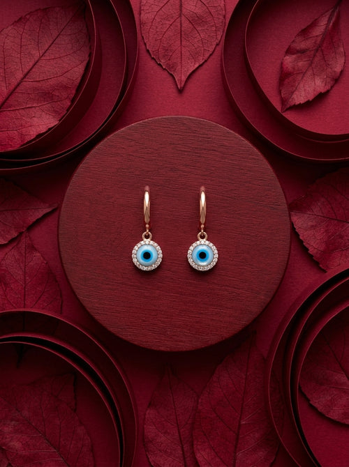 Load image 1 in gallery view. Nazar Halo Hoop Earrings