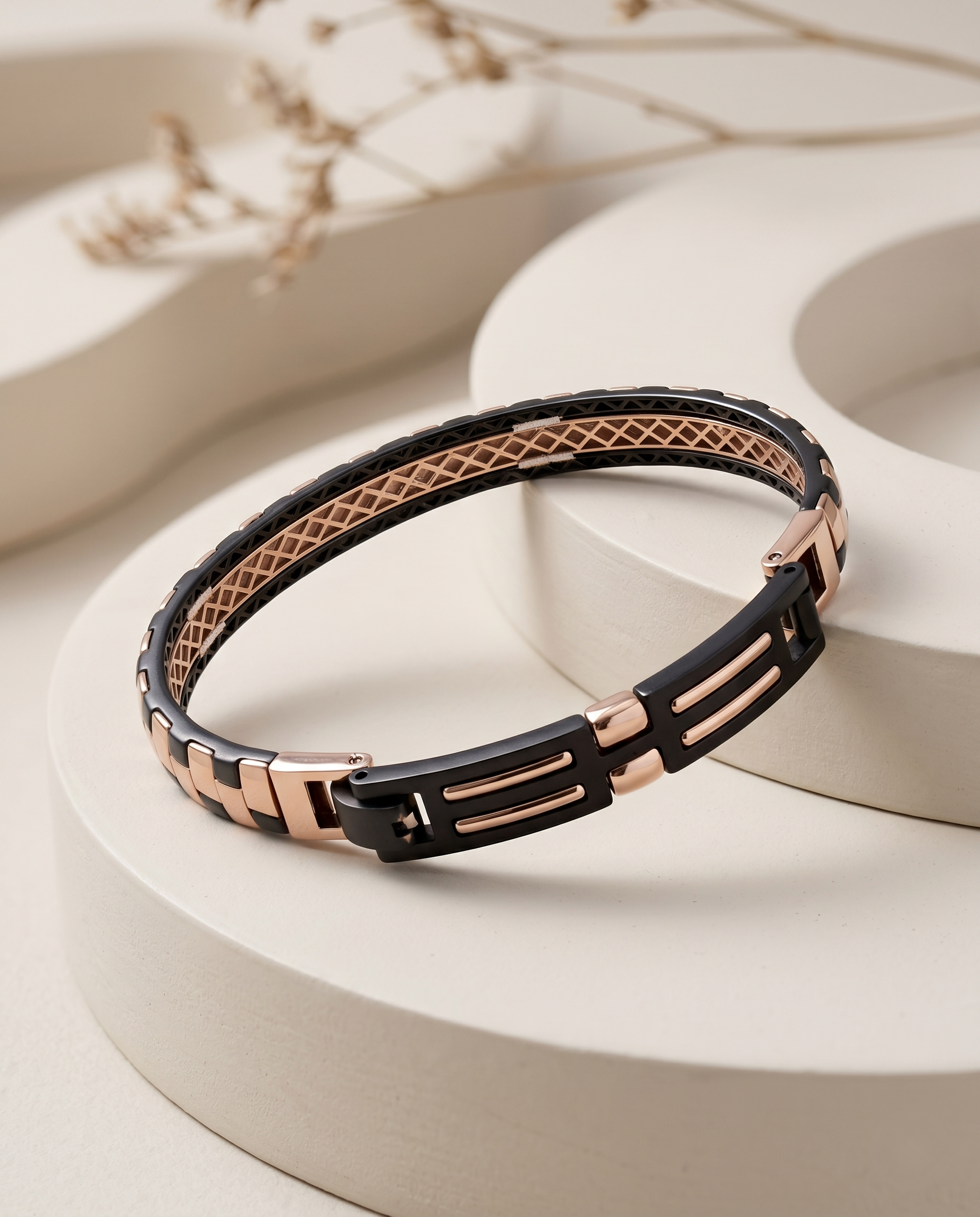 Modern Bicolor Link Bracelet