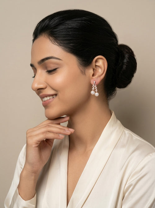 Load image 1 in gallery view. Stellar Pearl Earrings