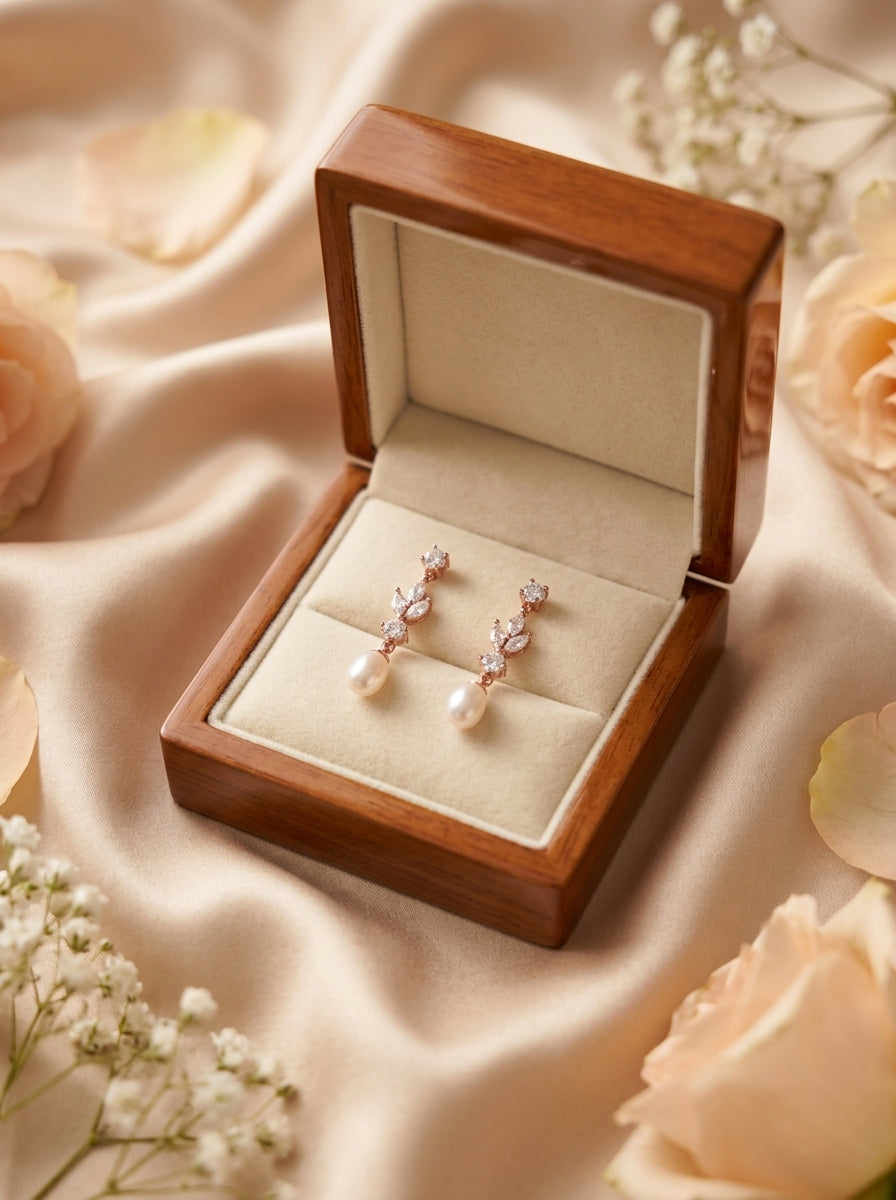 Marquise Vine Pearl Drops
