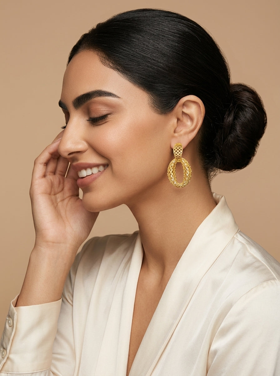 Regency Lattice Drop Earrings
