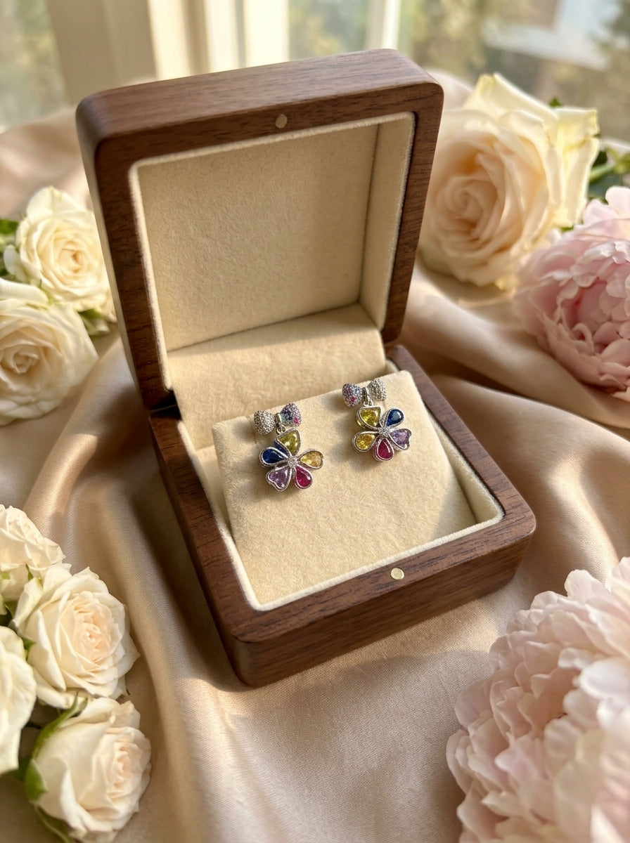 Prism Petal Ribbon Studs