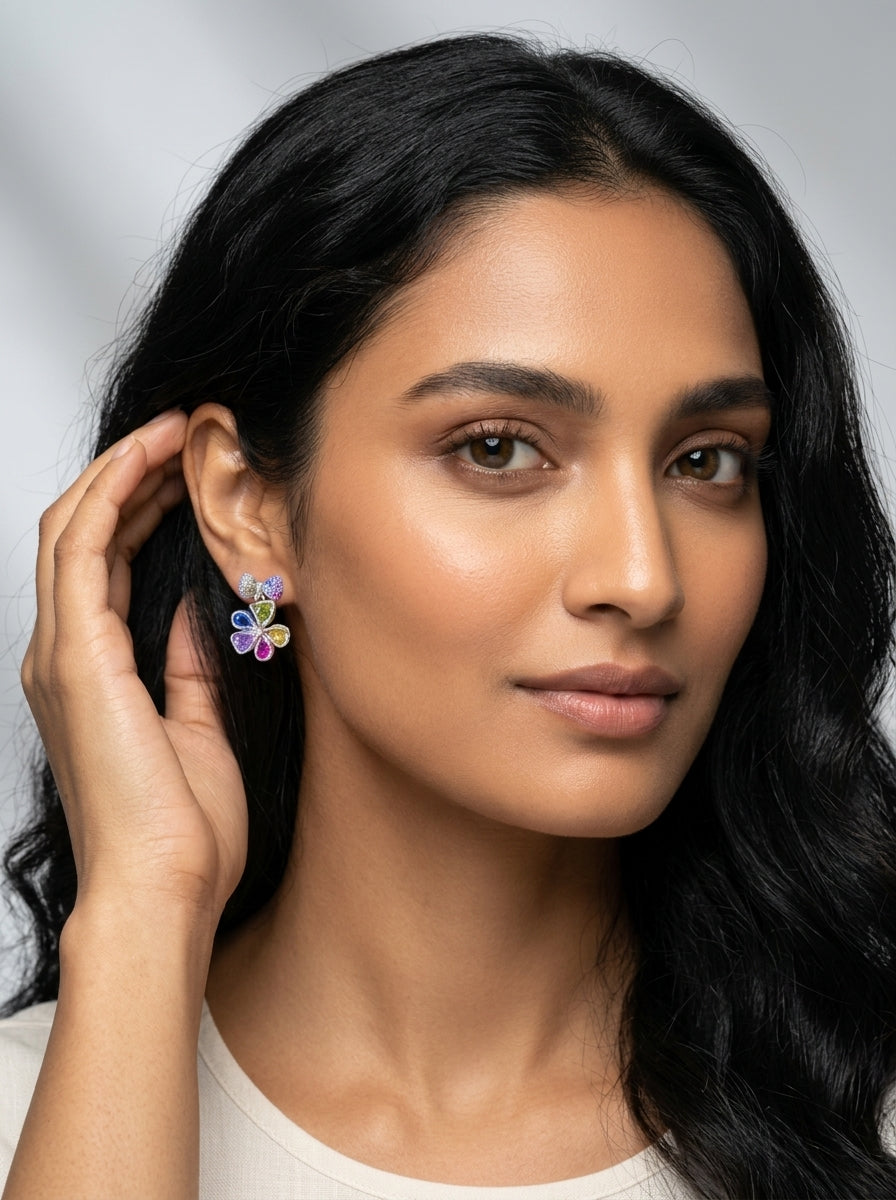 Prism Petal Ribbon Studs