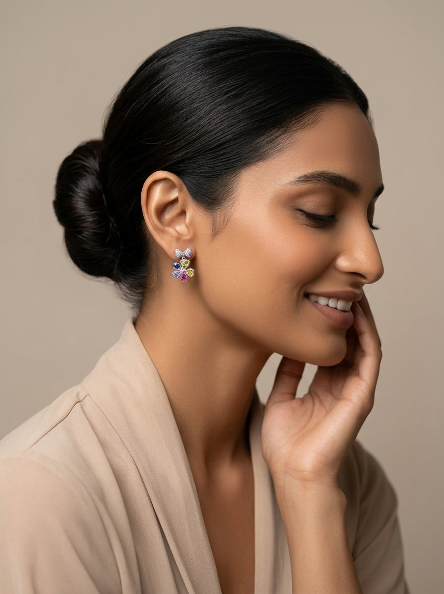 Prism Petal Ribbon Studs