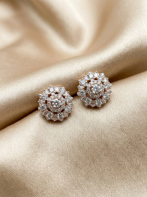 Load image 1 in gallery view. Stellar Halo Solitaire Earrings