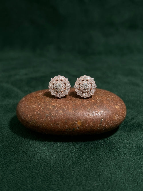 Load image 1 in gallery view. Stellar Halo Solitaire Earrings