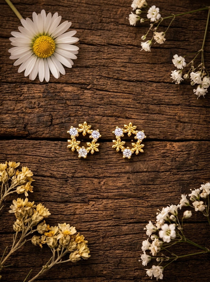 Rose Petal Crown Studs