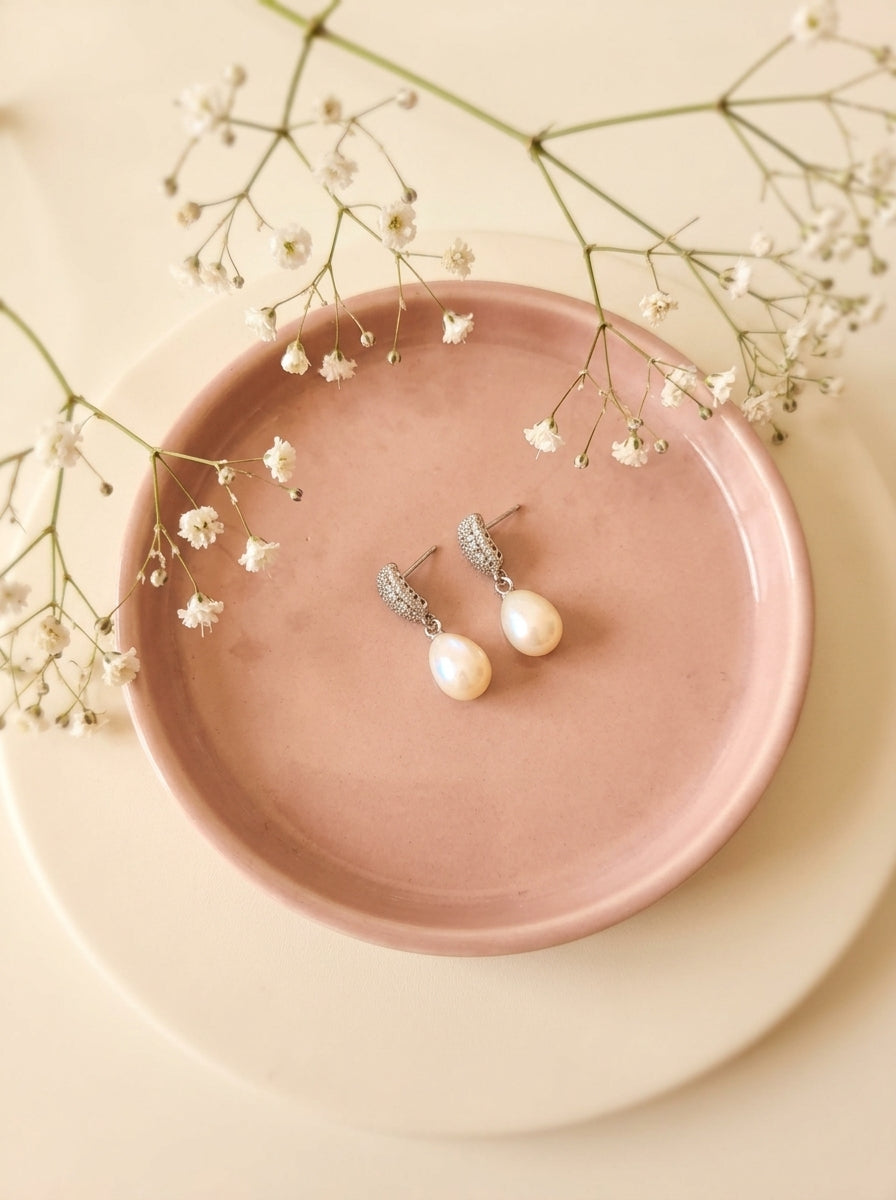 Celestial Hoop Pearl Earrings