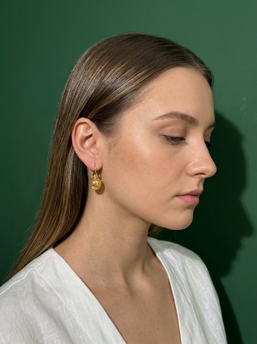 Aura Perforated Globe Earrings