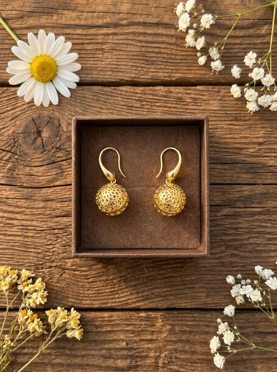 Aura Perforated Globe Earrings