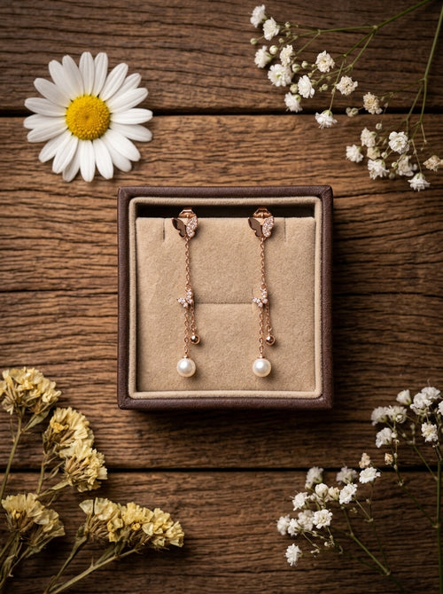 Load image 1 in gallery view. Fluttering Grace Chain Earrings