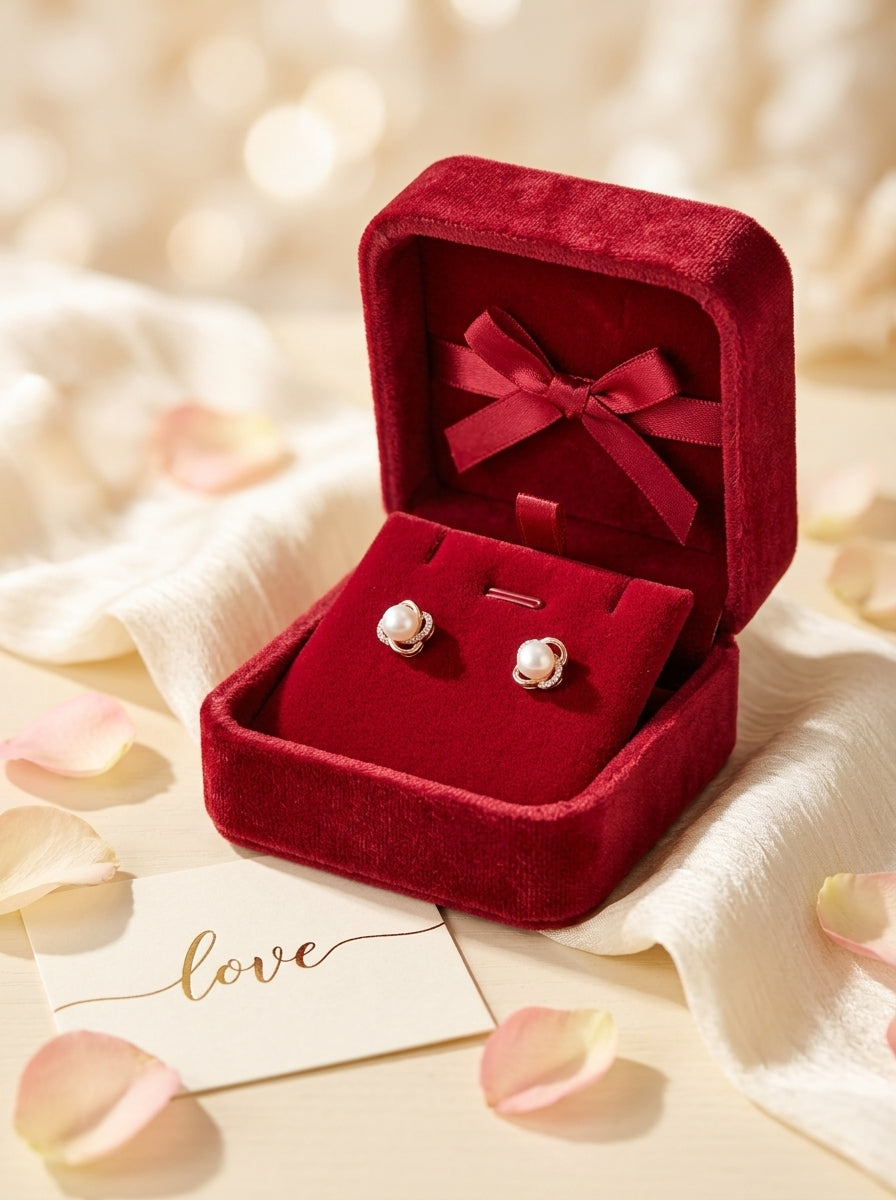 Serpentine Halo Pearl Studs