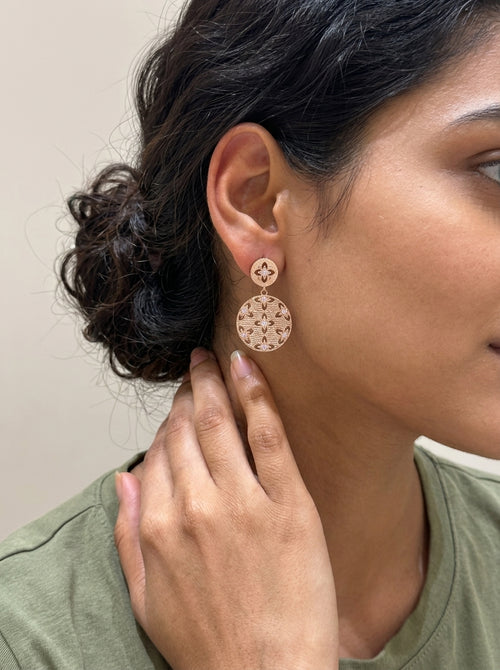 Load image 1 in gallery view. Mystic Charm Rose-Gold Earrings