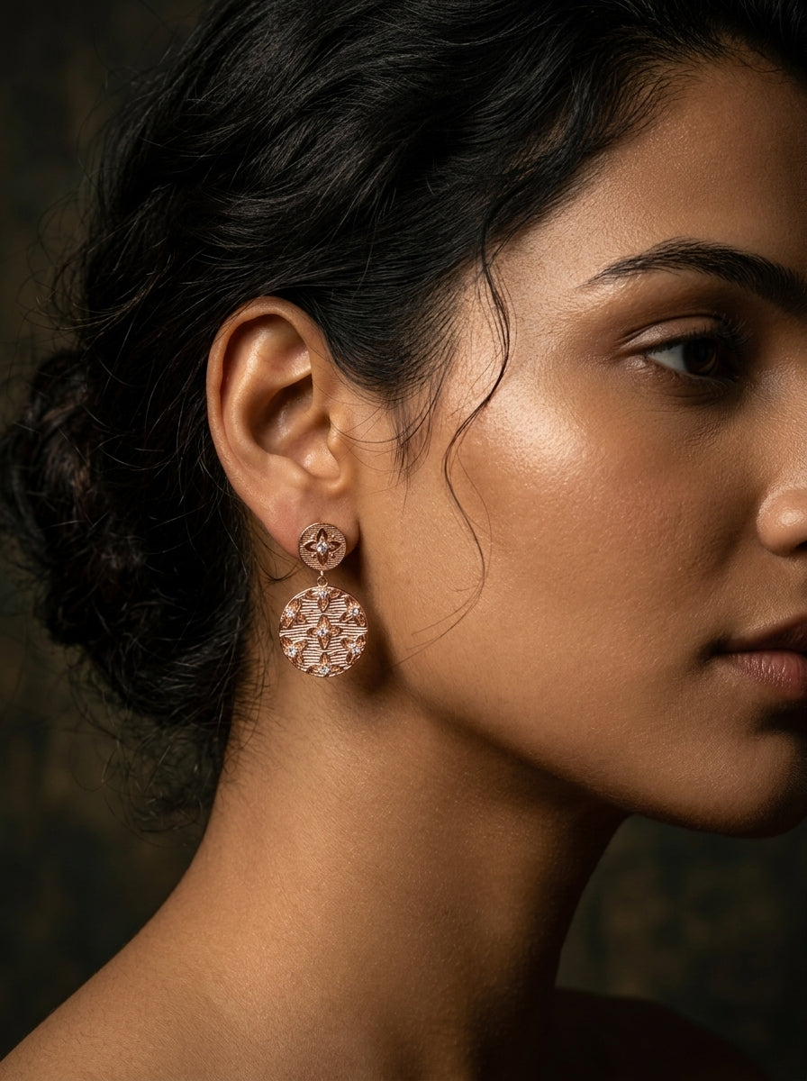 Mystic Charm Rose-Gold Earrings