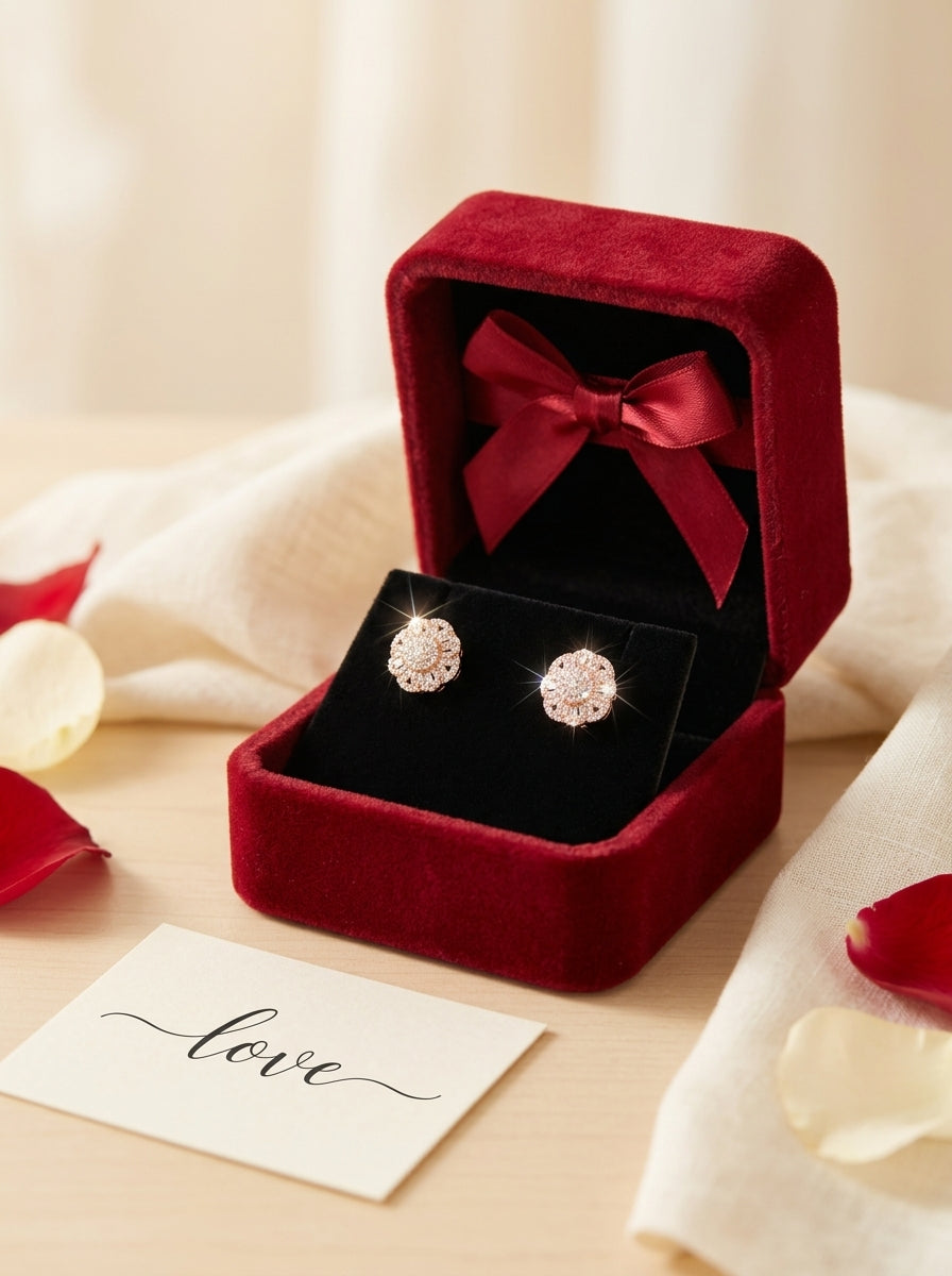 Silver Blossom Cluster Earrings