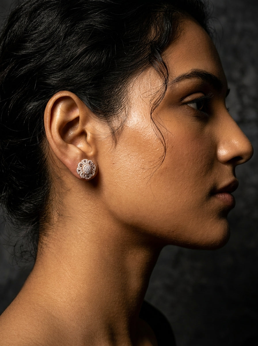 Silver Blossom Cluster Earrings
