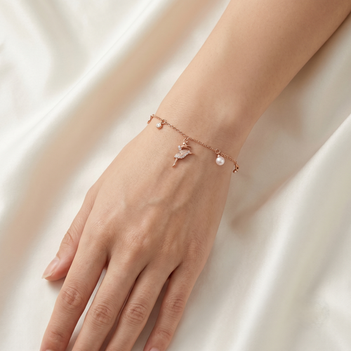 Load image 1 in gallery view. Elegant Ballerina Charm Bracelet