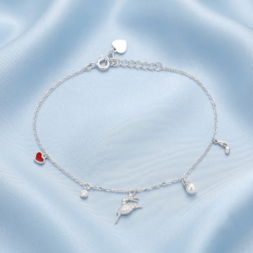 Load image 1 in gallery view. Elegant Ballerina Charm Bracelet